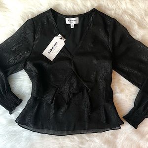 HighLine Collective Black Shimmer Blouse
